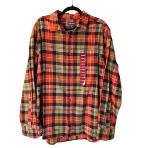 Eddie Bauer Shirt Men's Size XL Bittersweet Harvest Plaid Flannel Long Sleeve